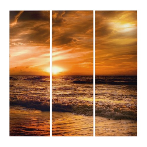 sensational sunset at a romantic beach triptych