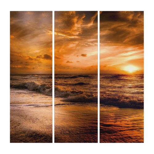sensational sunset at a romantic beach triptych