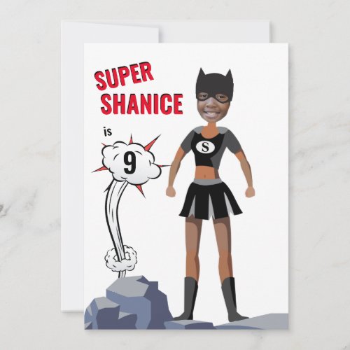 Sensational Superhero Awesome Panther Birthday  Invitation