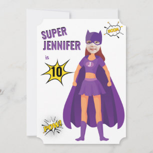 Sensational Superhero Birthday Awesome Amazing Invitation