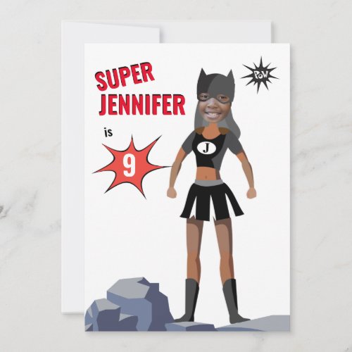 Sensational Superhero Birthday Awesome Panther Invitation