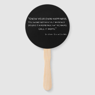 Sense And Sensibility Quote I Hand Fan