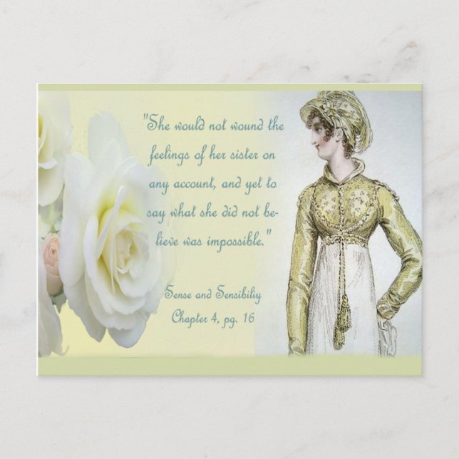 Sense and Sensibility Sister Quote Postcard (Front)