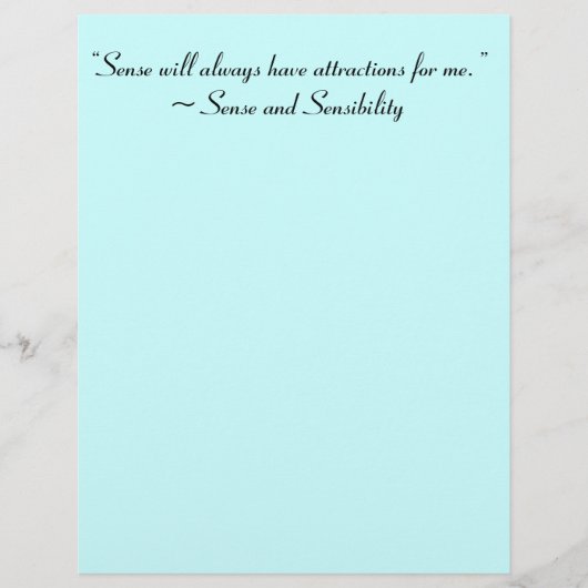 Sense Will Always Attract Me Jane Austen Quote (Front)