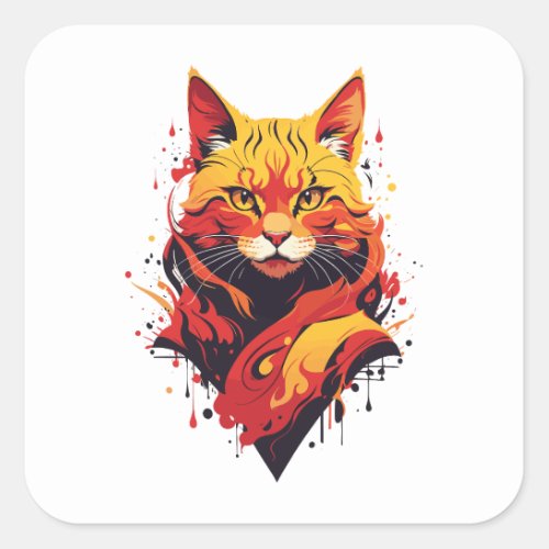 Sensi Cat Square Sticker