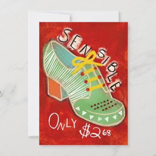Sensible Oxford Shoes Greeting Card _ Fun Fashion
