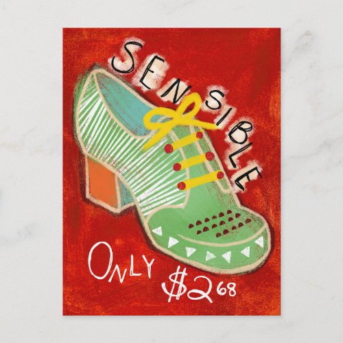Sensible Oxford Shoes Postcard _ Colorful Fashion