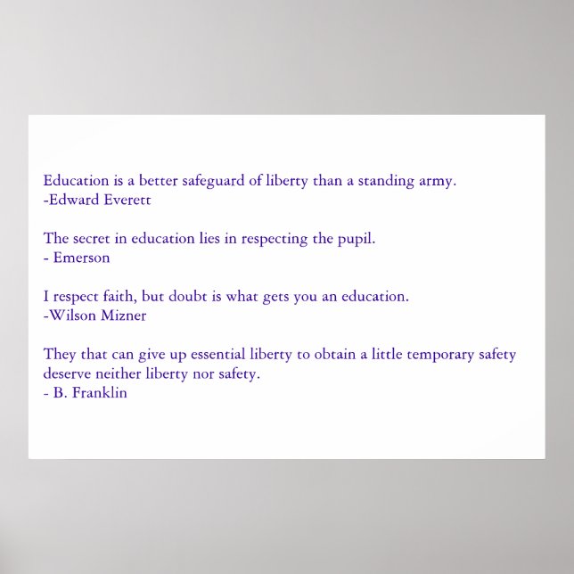 Sensible Sayings Poster (Front)