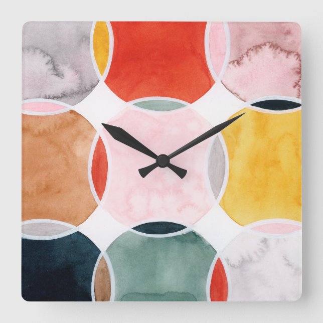 Sensical - Circle Pattern Square Wall Clock (Front)