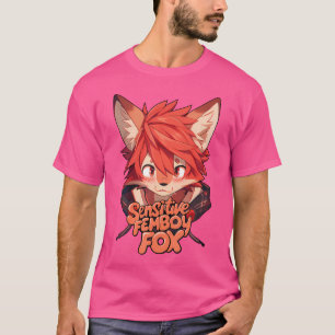 Sensitive Femboy Fox Furry Fandom Artist Merch T-Shirt