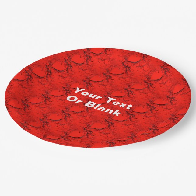 Sensitive Hearts Paper Plates (Angled)