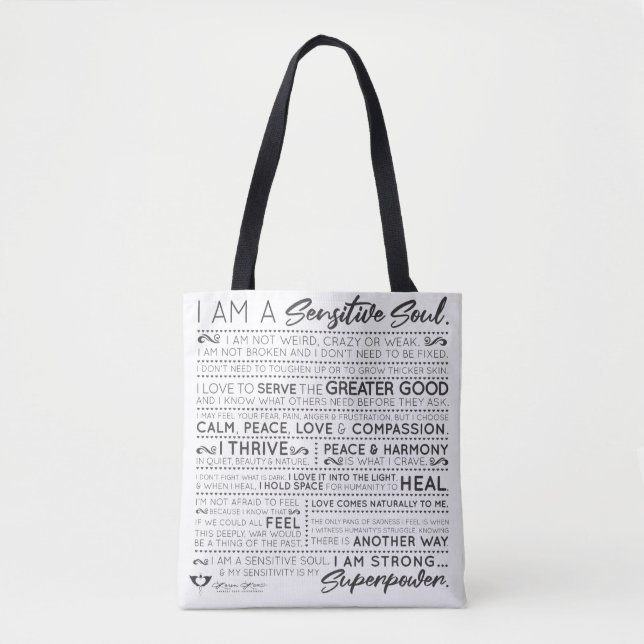 Sensitive Soul Empowerment Tote B/W (Front)