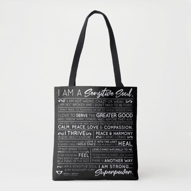 Sensitive Soul Empowerment Tote Black (Front)