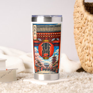 Senso-ji Temple and Kaminarimon Gate – Ukiyo-e Art Insulated Tumbler