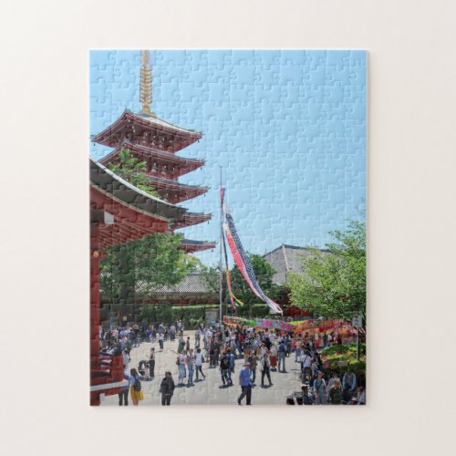 Senso_ji Temple red pagoda in Asakusa Tokyo Japan Jigsaw Puzzle
