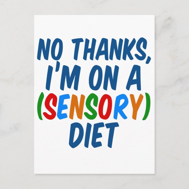 Sensory Diet Funny Occupational Therapy Postcard (Front)