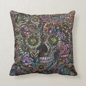 Sensory Overload Skull Throw Pillow by KPattersonDesign at Zazzle
