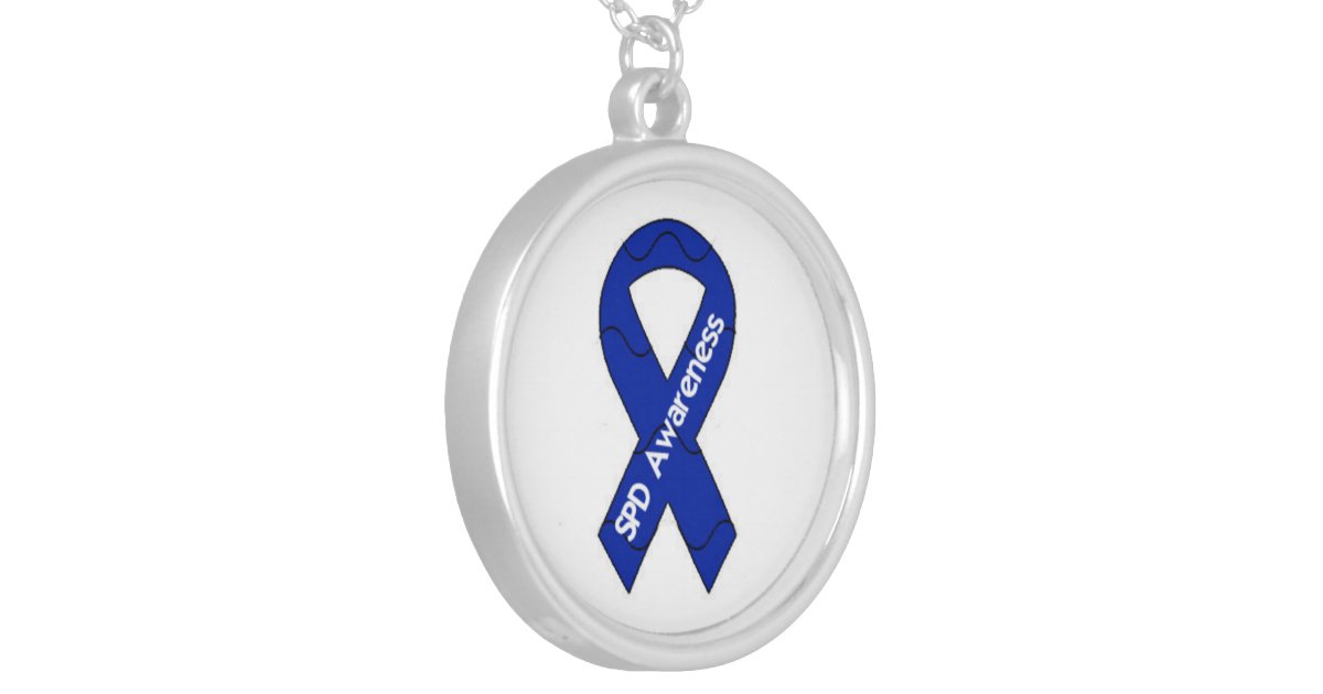 Sensory Processing Disorder Awareness Ribbon Penda Silver Plated