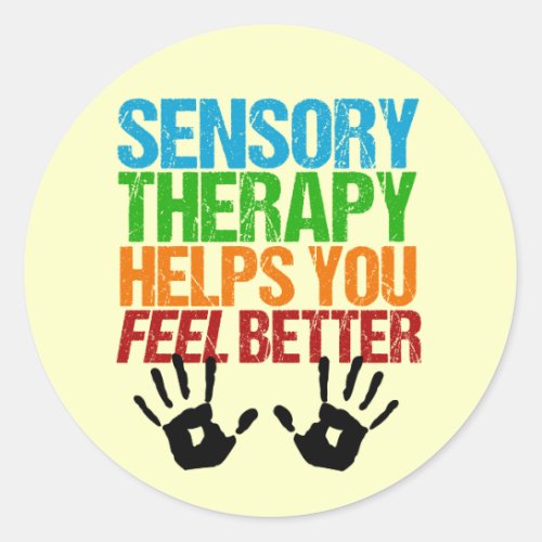 Sensory Therapy Handprints Occupational Therapist Classic Round Sticker