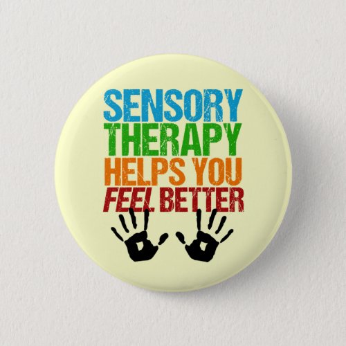Sensory Therapy Handprints Occupational Therapist Pinback Button