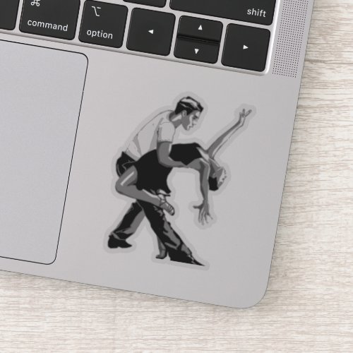 Sensual Black and White Dancing Couple Sticker