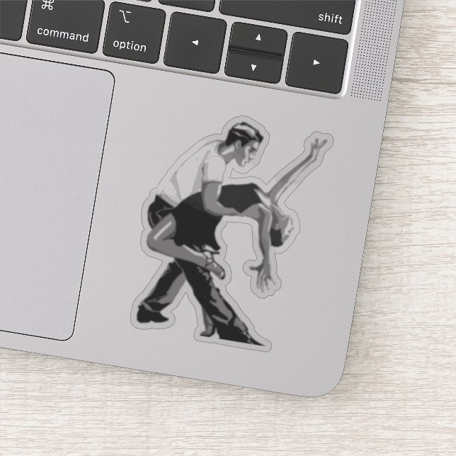 Sensual Black and White Dancing Couple Sticker (Detail)