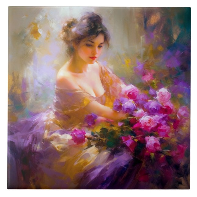 Sensual Portrait Ceramic Tile (Front)