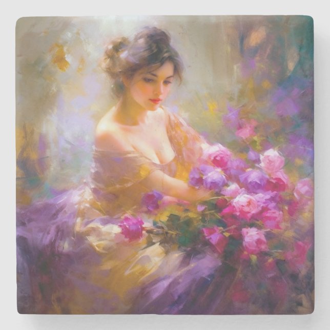 Sensual Portrait Stone Coaster (Front)