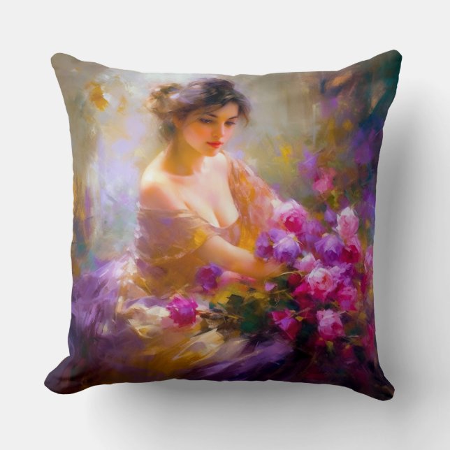 Sensual Portrait Throw Pillow (Front)