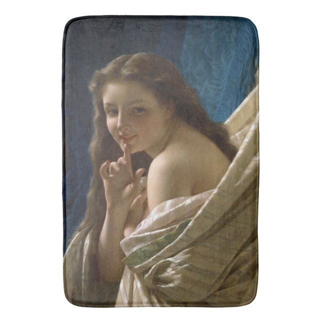 Sensual Young Flirty Woman Bath Mat (Front Vertical)
