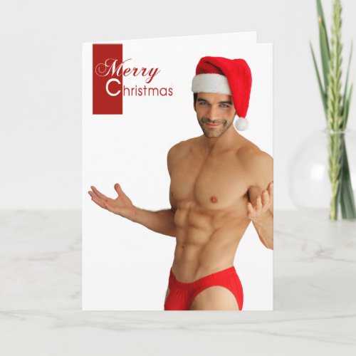 Sensuous Man Merry Christmas Card