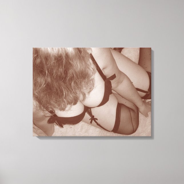 Sensuous Woman in lingerie, mature natural beauty Canvas Print (Front)