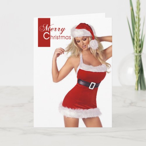 Sensuous Woman Merry Christmas Card