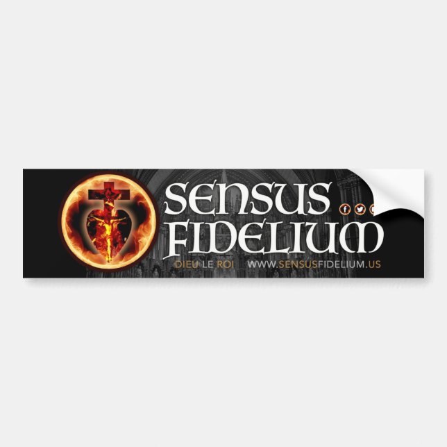Sensus Fidelium Catholic Religious Crucifix Bumper Sticker (Front)