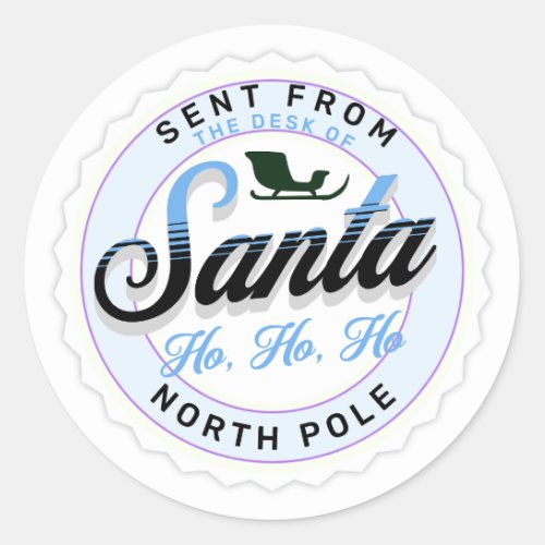 Sent from the Desk of Santa Stamp  Classic Round Sticker