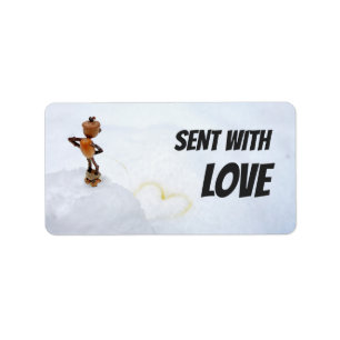 Sent with love delivery label for postcrossing