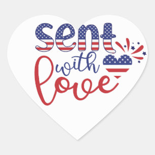 Sent With Love Patriotic Stickers