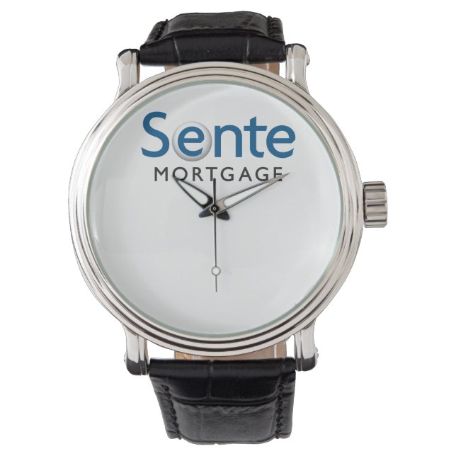Sente Vintage Black Leather Strap Watch (Front)
