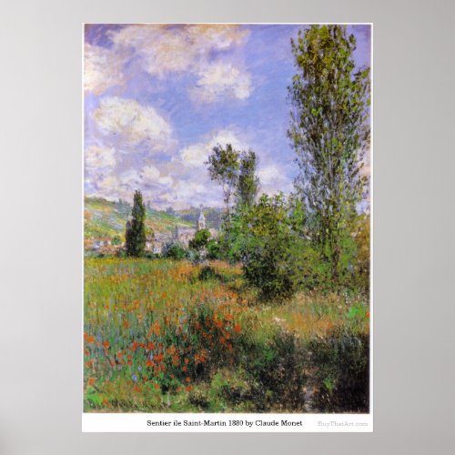 Sentier ile Saint_Martin 1880 by Claude Monet Poster