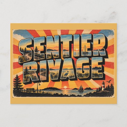 Sentier Rivage NB Boardwalk Bay Wetlands Art Postcard