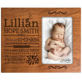 Sentimental Baby Measurements Cherry Picture Frame (Front)