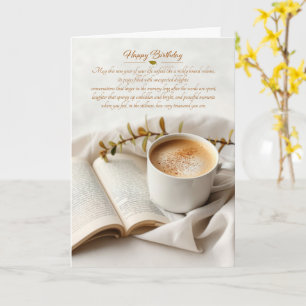 Sentimental Birthday Coffee and Book Card
