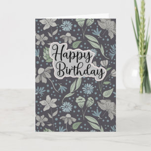Sentimental Birthday on Floral Pattern Background Card