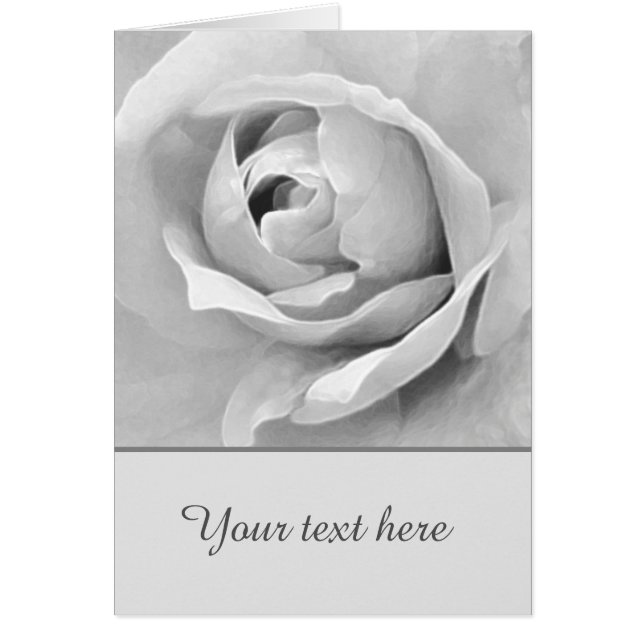 Sentimental Custom White Rose Cards (Front)