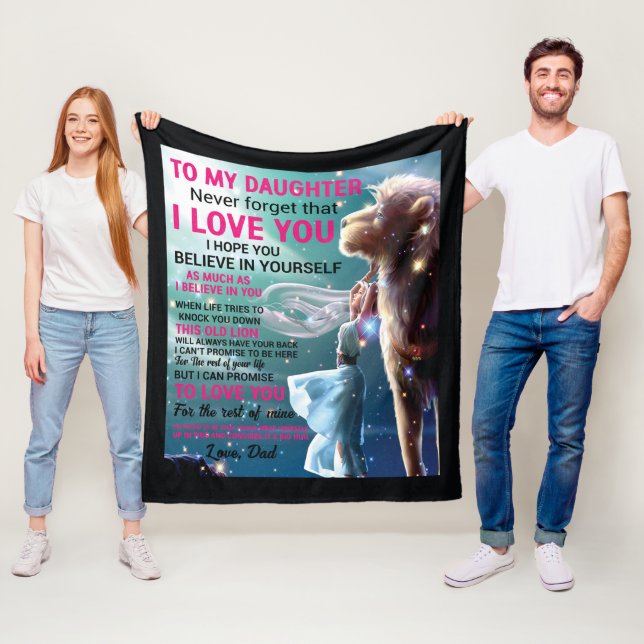 sentimental Dad Daughter word art Fleece Blanket (In Situ)