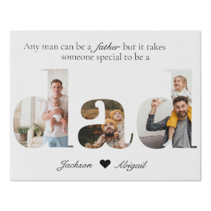 Sentimental Dad Photo Collage, Father's Day Gift Faux Canvas Print