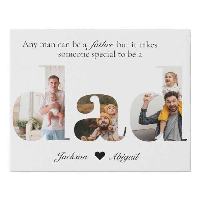 Sentimental Dad Photo Collage, Father's Day Gift Faux Canvas Print (Front)