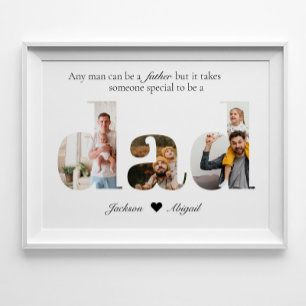 Sentimental Dad Photo Collage, Unique Gift For Dad Poster