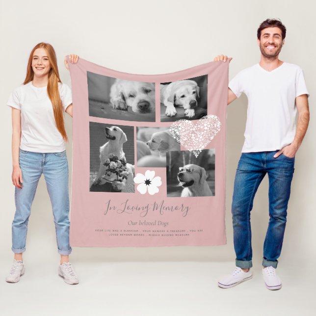 Sentimental Dog Memorial Keepsake Gift Add Poem Fleece Blanket (In Situ)