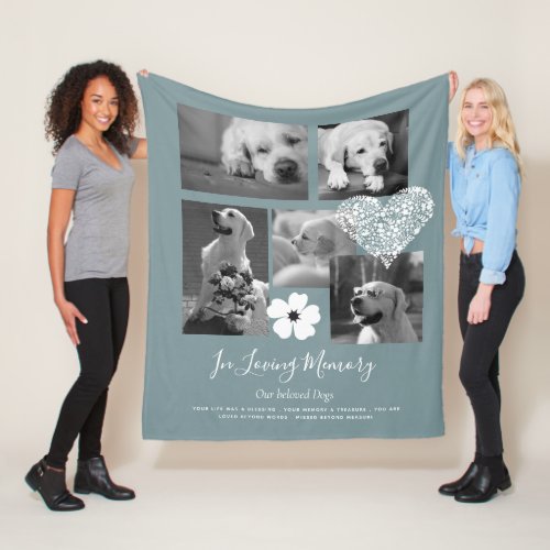 Sentimental Dog Memorial Keepsake Gift Add Poem Fleece Blanket